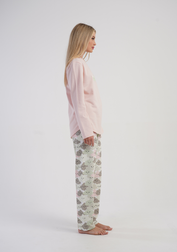 Piżama Damska Vienetta Pink Clouds, Różowy, r. S-XL