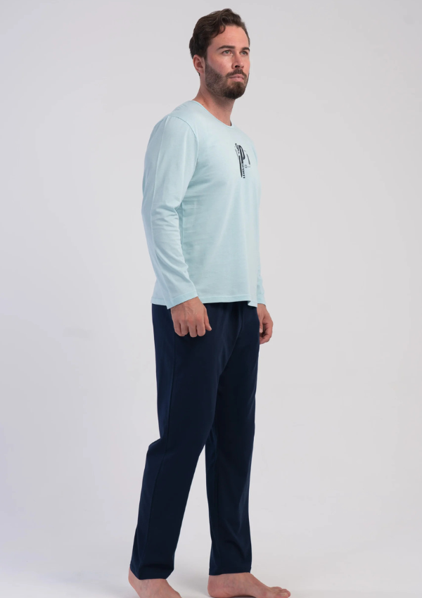 Piżama Męska Vienetta Sky Navy, Niebieski, r. M-XXL