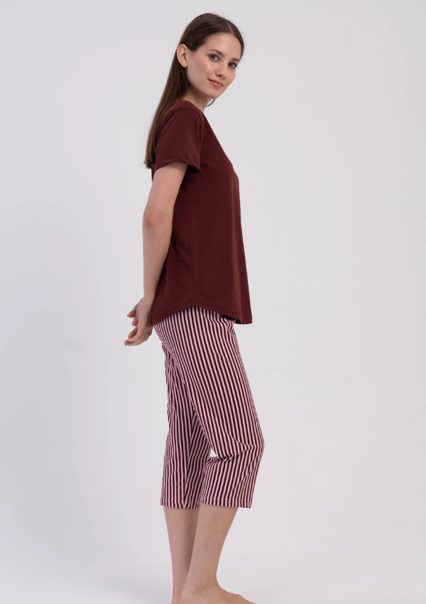 Piżama Damska Vienetta Blush Wine, Bordowy, r. M-XXL