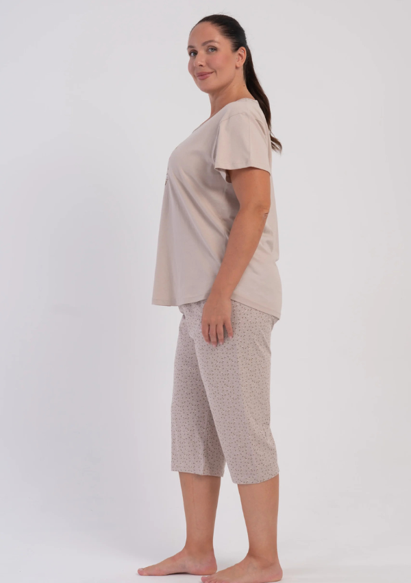 Piżama Damska Vienetta Blush Comfort, Beżowy, r. 1XL-4XL