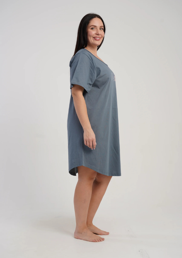 Koszula Nocna Damska Vienetta Gray Coffee, Szary, r. 1XL - 4XL