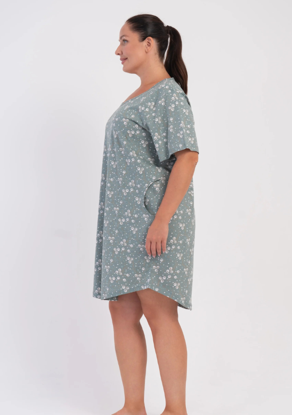 Koszula Nocna Damska Sage White, Zielony, r. 1XL - 4XL