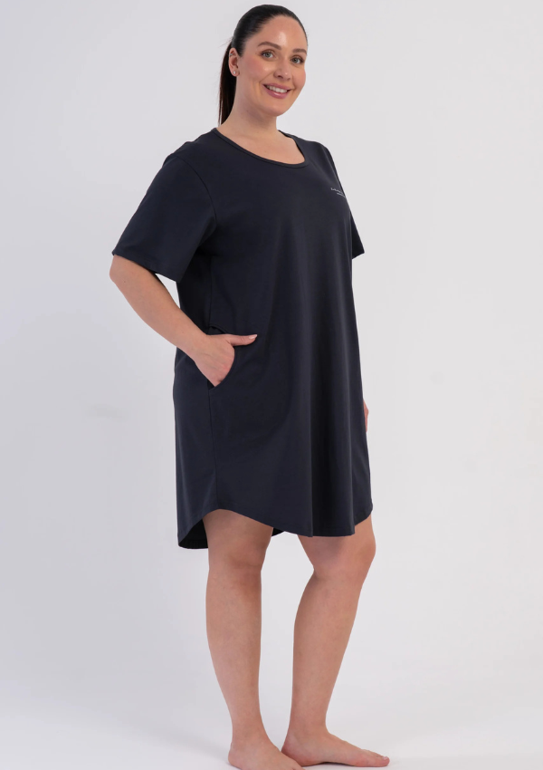 Koszula Nocna Damska Midnight Ease, Grafitowy, r. 1XL - 4XL