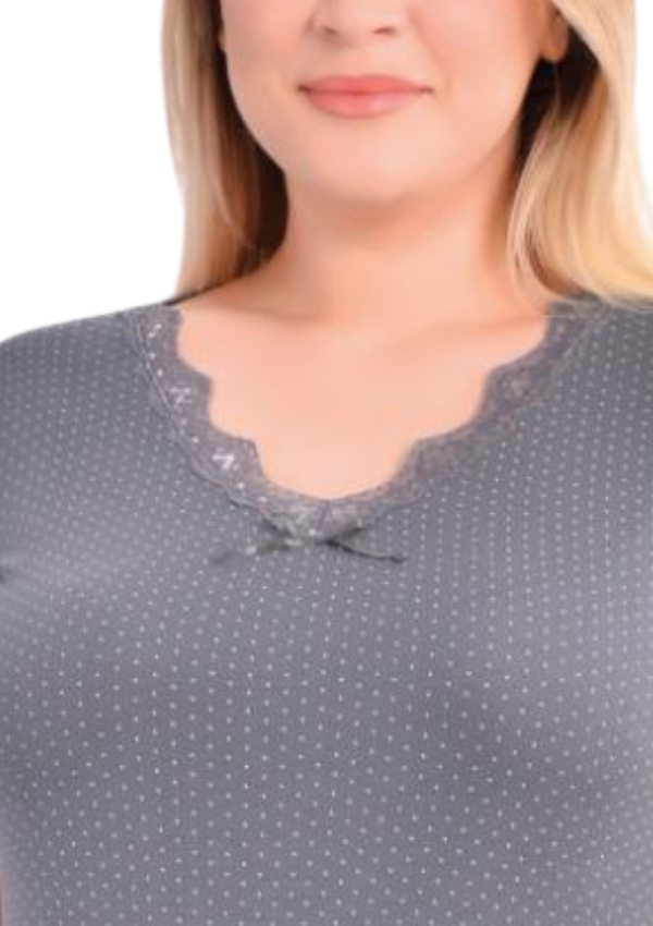 Piżama damska Grey Dots Comfort, Szary, r. 2XL-5XL