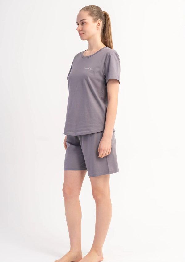 Piżama Damska Vienetta Lilac Mood, Szary, S -XL