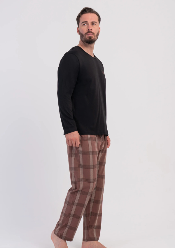 Piżama Męska Vienetta Mocha Heritage, Czarny, r. M-XXL