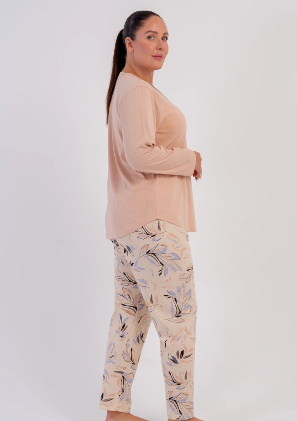 Piżama Damska Vienetta Sky Botanical, Beżowy, r. 1XL-4XL