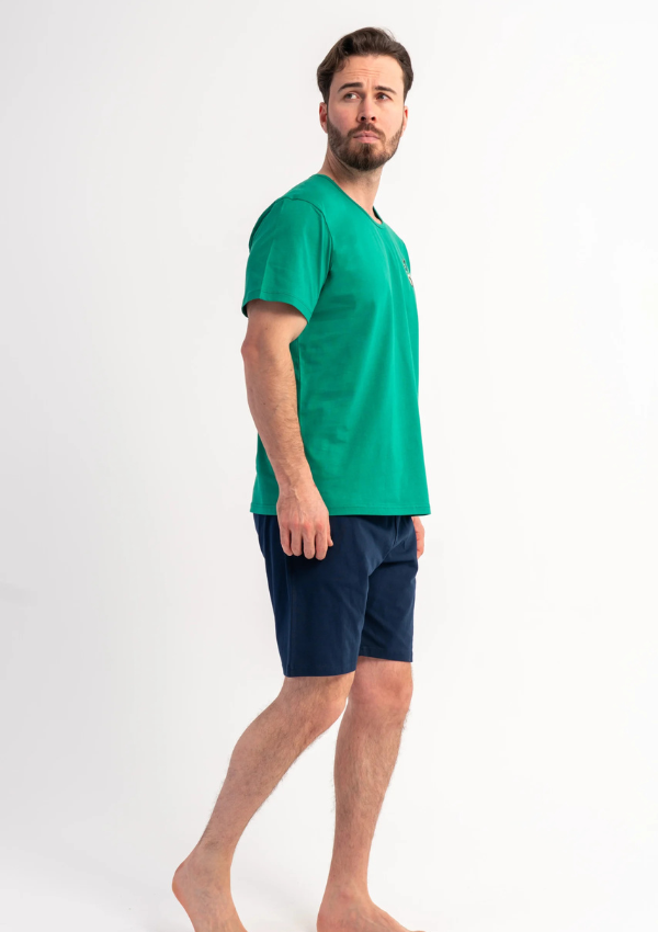 Piżama Męska Vienetta Green Ease, Zielony, r. S-XL