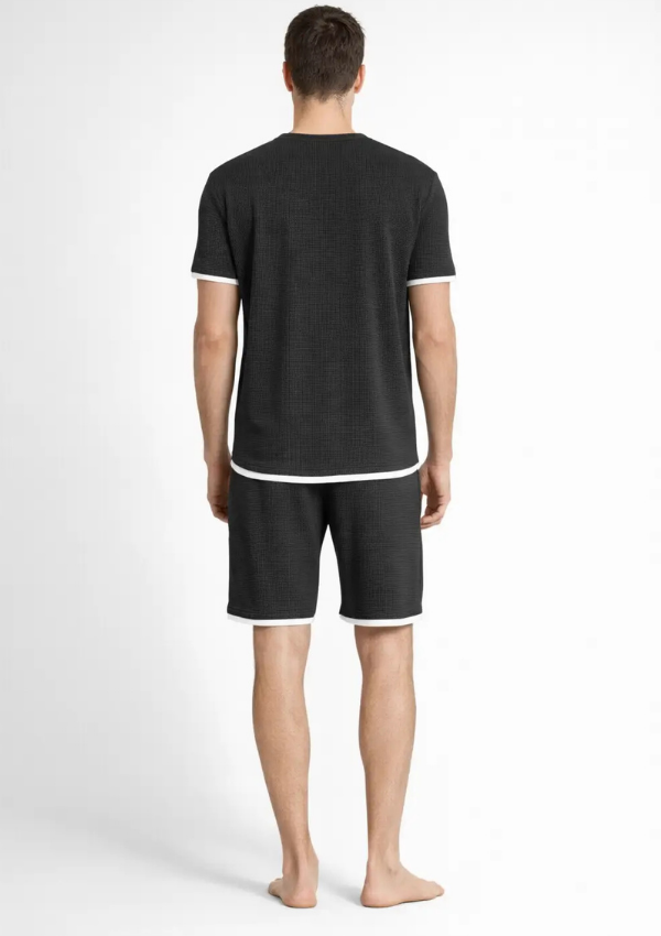 Piżama Męska Gray Waffle Set, Grafitowy, r. M-XL