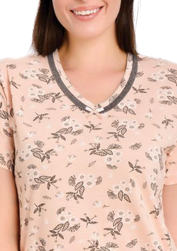 Piżama Damska Beige Garden, Beżowy, r. L-3XL