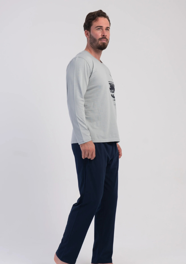 Piżama Męska Vienetta Navy Urban, Szary r. M-XXL