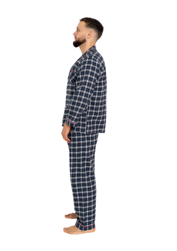 Piżama Męska Flannel Comfort, Niebieski, r. M- XL