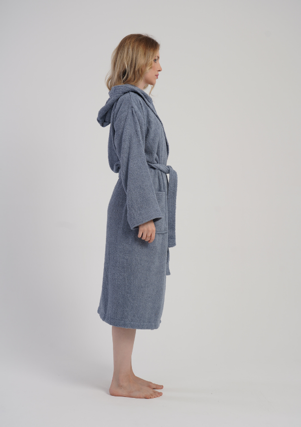 Szlafrok damski Vienetta Cozy Frotte, Niebieski, r. M-XXL