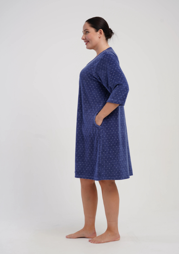 Szlafrok damski Vienetta Velvet Dreams, Grantowy, r. 5XL - 7XL