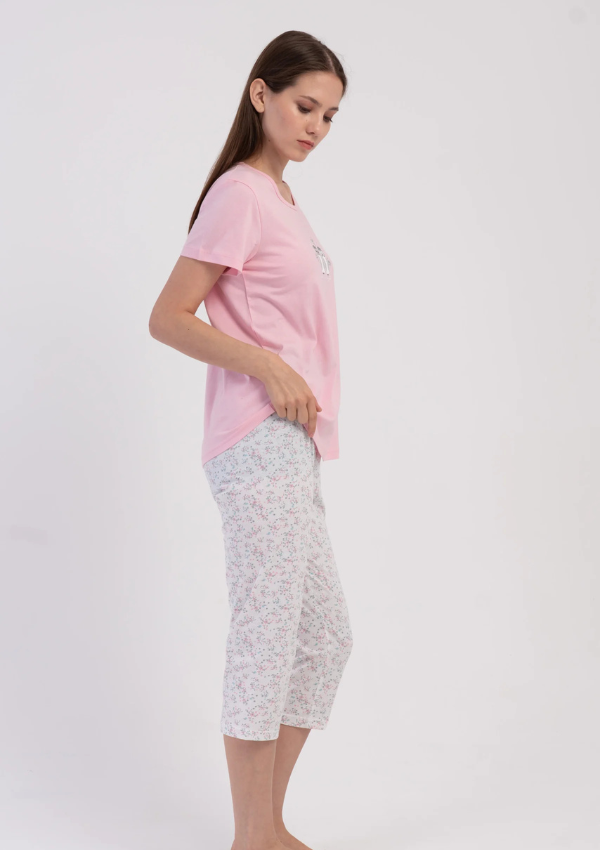 Piżama Damska Vienetta Blush Owl, Różowy, r. M-XXL