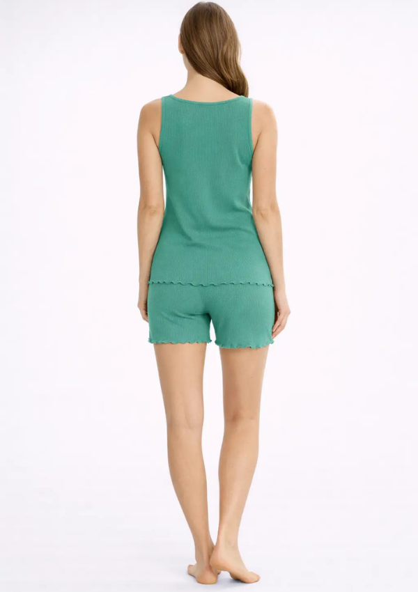Piżama damska Green Rib Set, Zielony, r. M - XXL