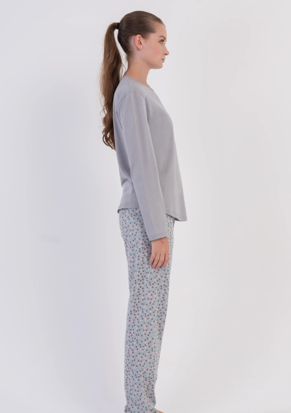Piżama Damska Vienetta, Silver Pattern, Szary r. S-XL