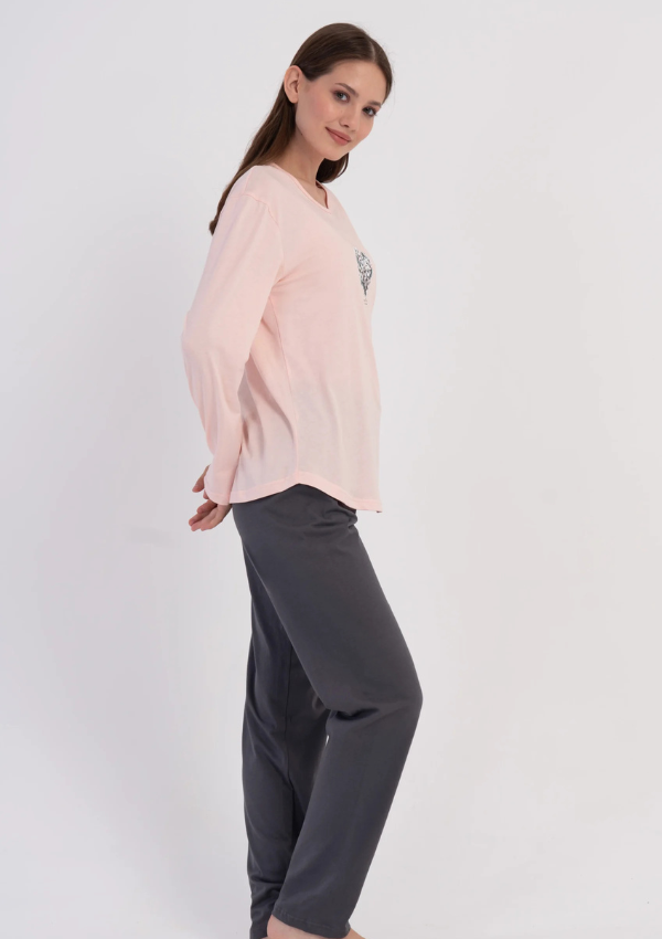 Piżama Damska Vienetta Heart Cozy, Różowy, r. M-XXL