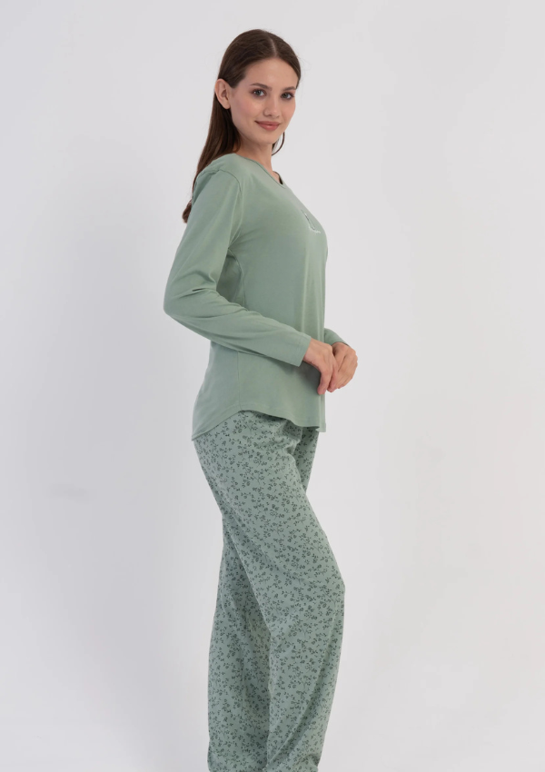 Piżama Damska Vienetta Botanical Green, Zielony, r. M-XXL