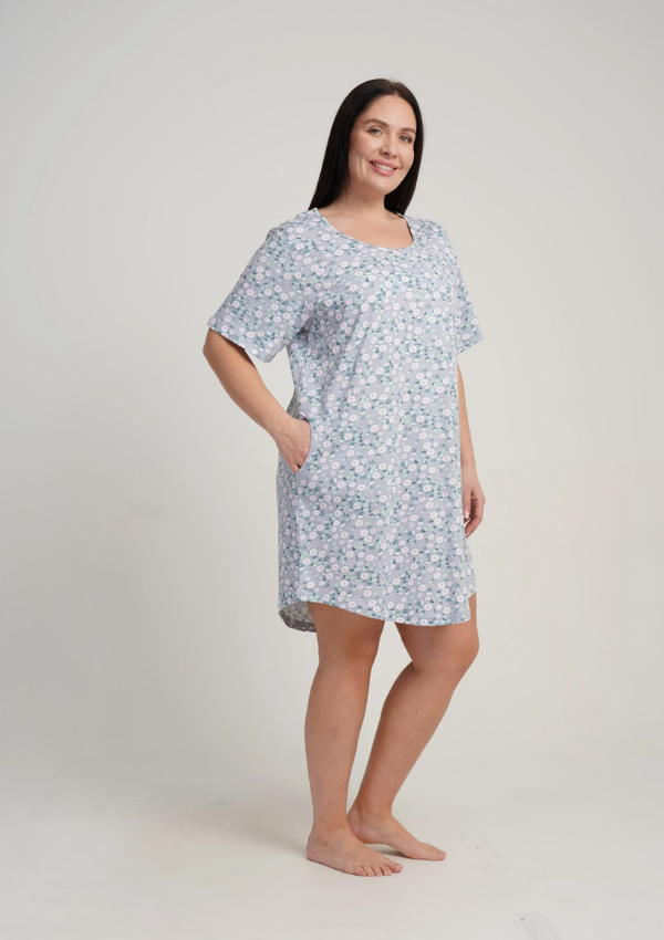 Koszula Nocna Damska Vienetta Green Blossom, Zielony, r. 1XL - 4XL