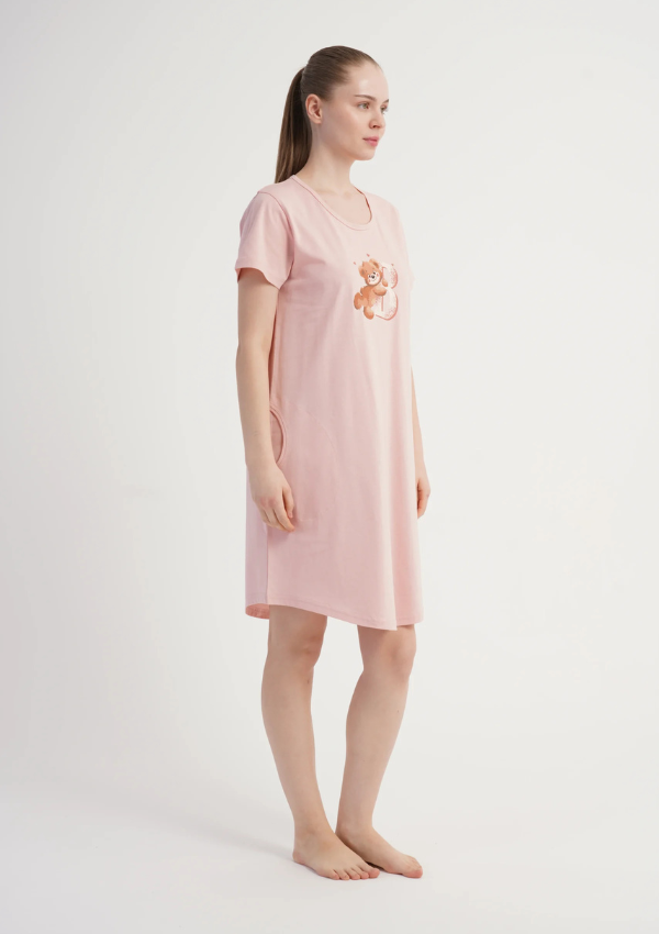 Koszula Nocna Vienetta Pink Teddy, Różowy, r. M-XXL