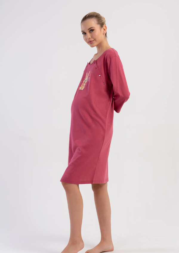 Koszula do Karmienia Vienetta Raspberry Bunny, Różowy, r. S-XL