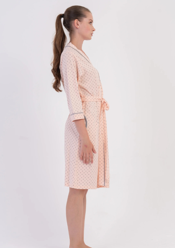 Szlafrok damski Vienetta Blush Grey, Różowy, r. M-XXL