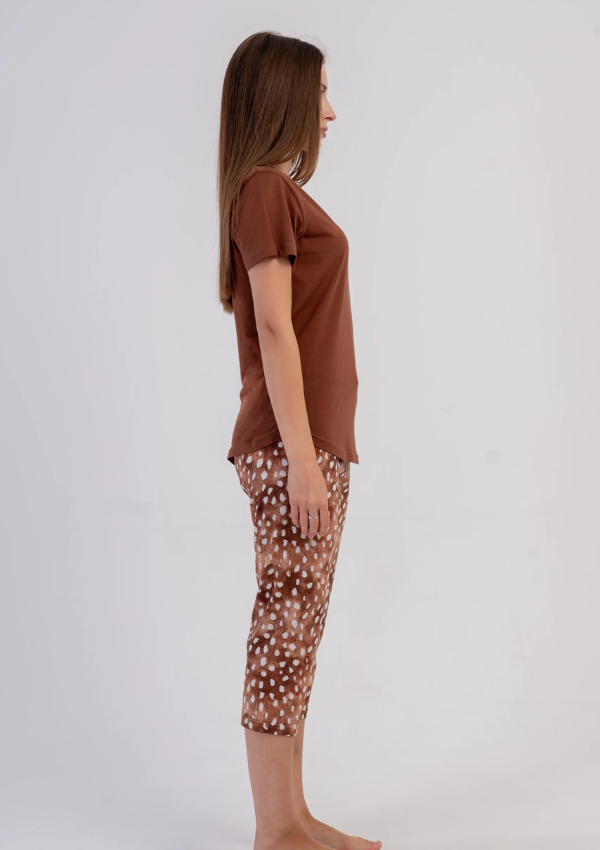 Piżama Damska Vienetta Woodland Deer, Brązowy, r. M-XXL