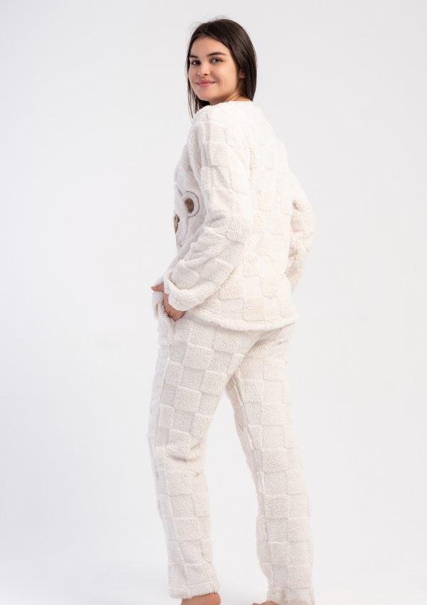 Piżama Damska Softowa Vienetta Soft Teddy, Biały, r. S-XL