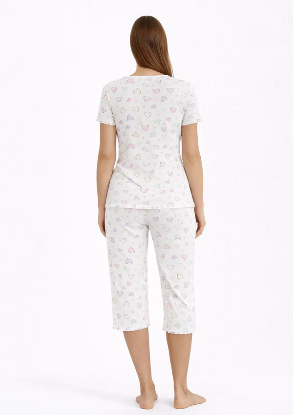 Piżama Damska Heart Breeze, Ecru, r. M-XXL