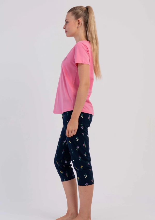 Piżama Damska Vienetta Rose Navy, Różowy, r. M-XXL