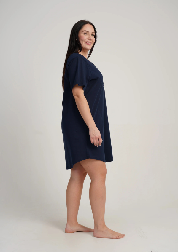Koszula Nocna Damska Vienetta Navy Bloom, Granatowy, r. 1XL - 4XL