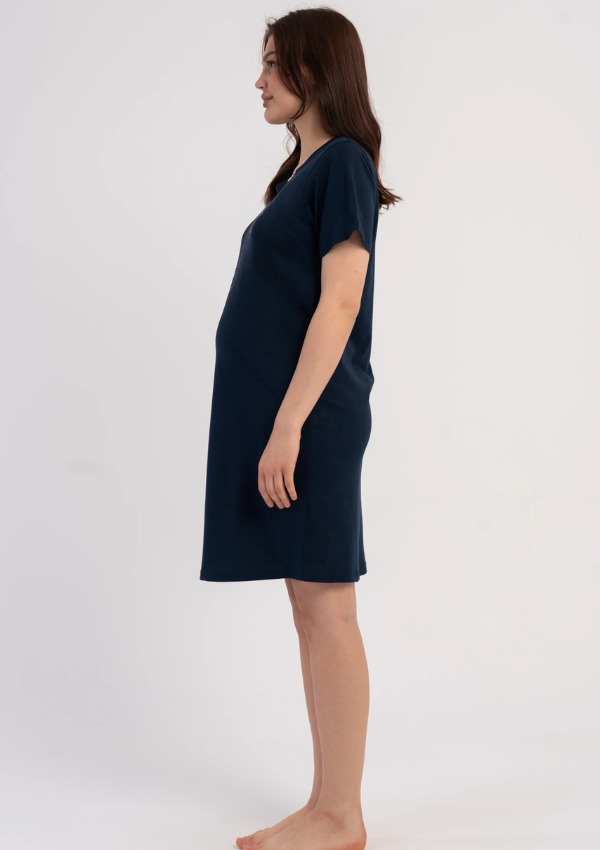 Koszula do Karmienia Vienetta Night Maternity, Granatowy, r. M-XXL