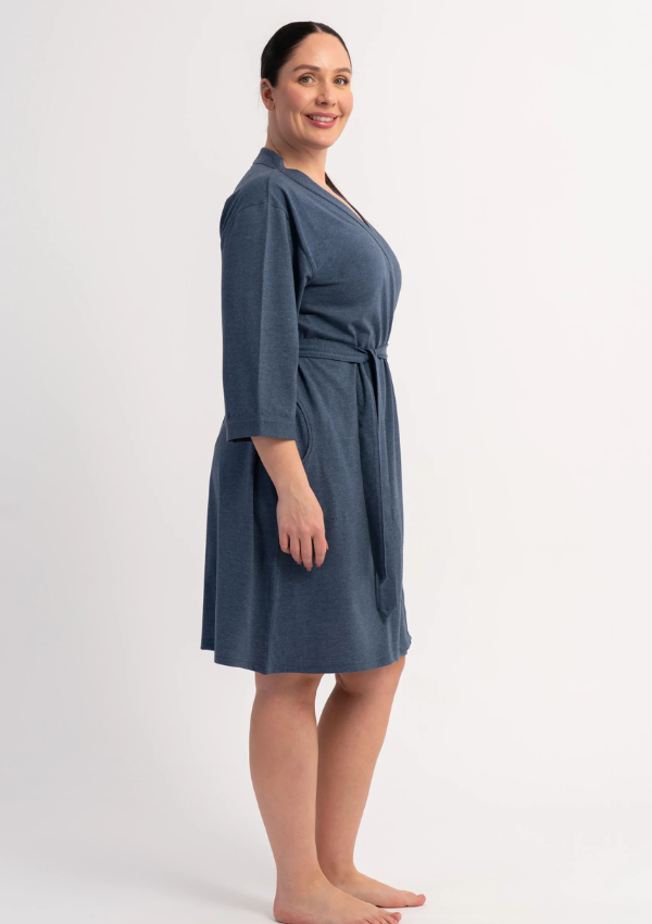 Szlafrok damski Vienetta Denim Home, Niebieski, r. 1XL - 4XL