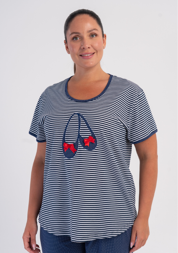 Piżama Damska Vienetta Ballet Harmony, Granatowy, r. 1XL-4XL