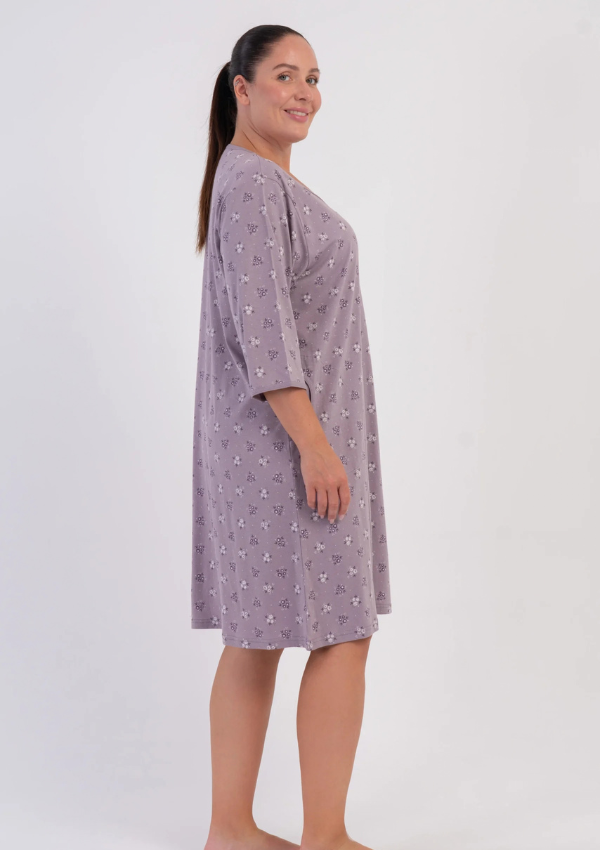 Szlafrok damski Vienetta Bloom Robe, Lawendowy, r. 1XL-4XL