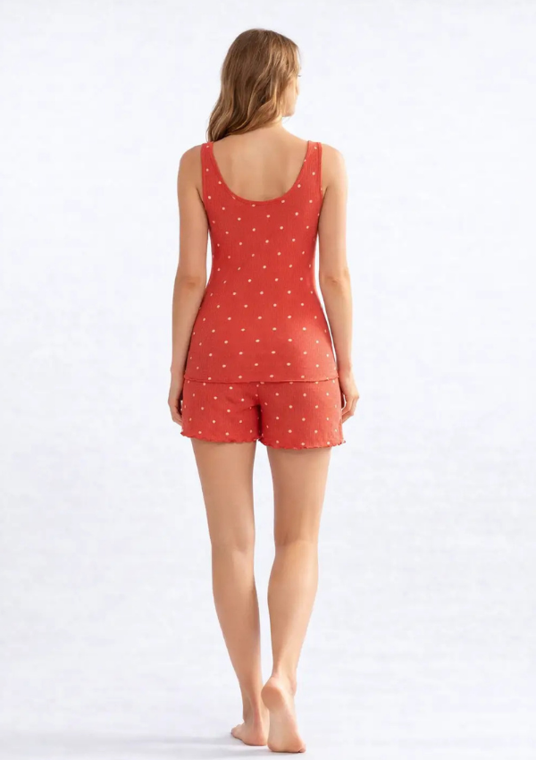 Piżama damska Coral Dot Set, Pomarańczowy, r. M - XXL