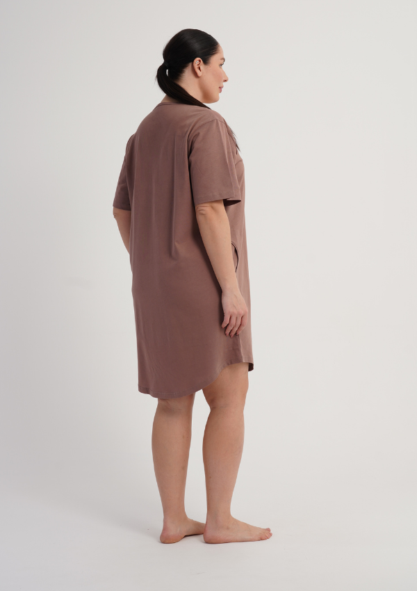 Koszula Nocna Damska Brown Friends, Brązowy, r. 1XL - 4XL