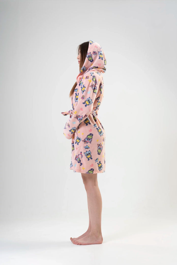 Szlafrok damski Vienetta Happy Hoodie, Różowy, r. S-XL image 2