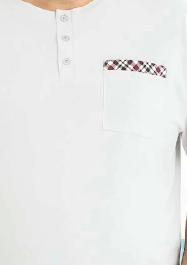 Piżama Męska White Vibes, Biały, r. 2XL-4XL