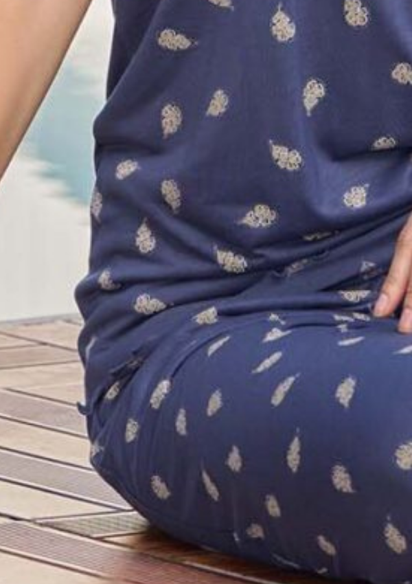 Piżama Damska Gold Bloom, Niebieski, r. M-2XL