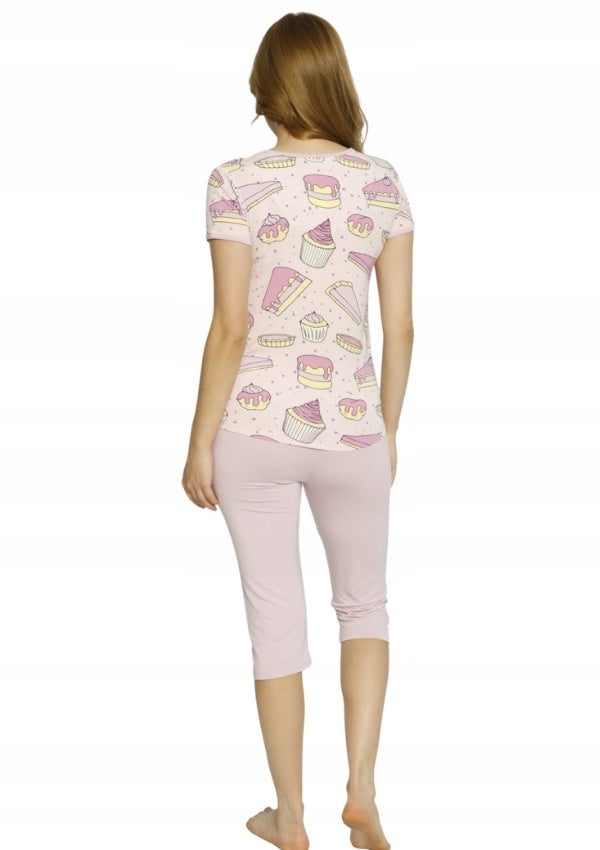 Piżama Damska Vienetta, Birthday Party, Różowy, r. S-XL