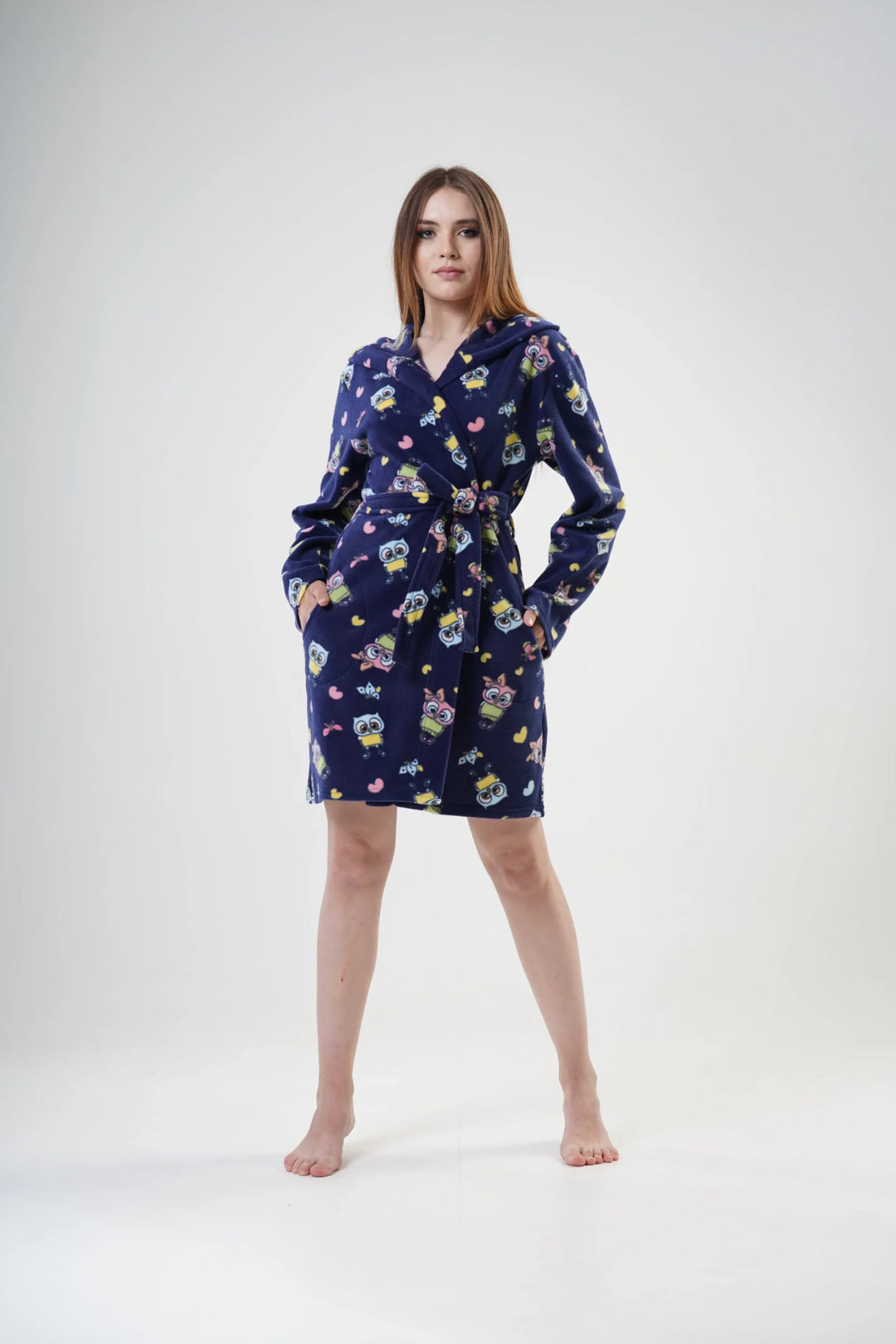 Szlafrok damski Vienetta Happy Hoodie, Granatowy, r. S-XL image 1