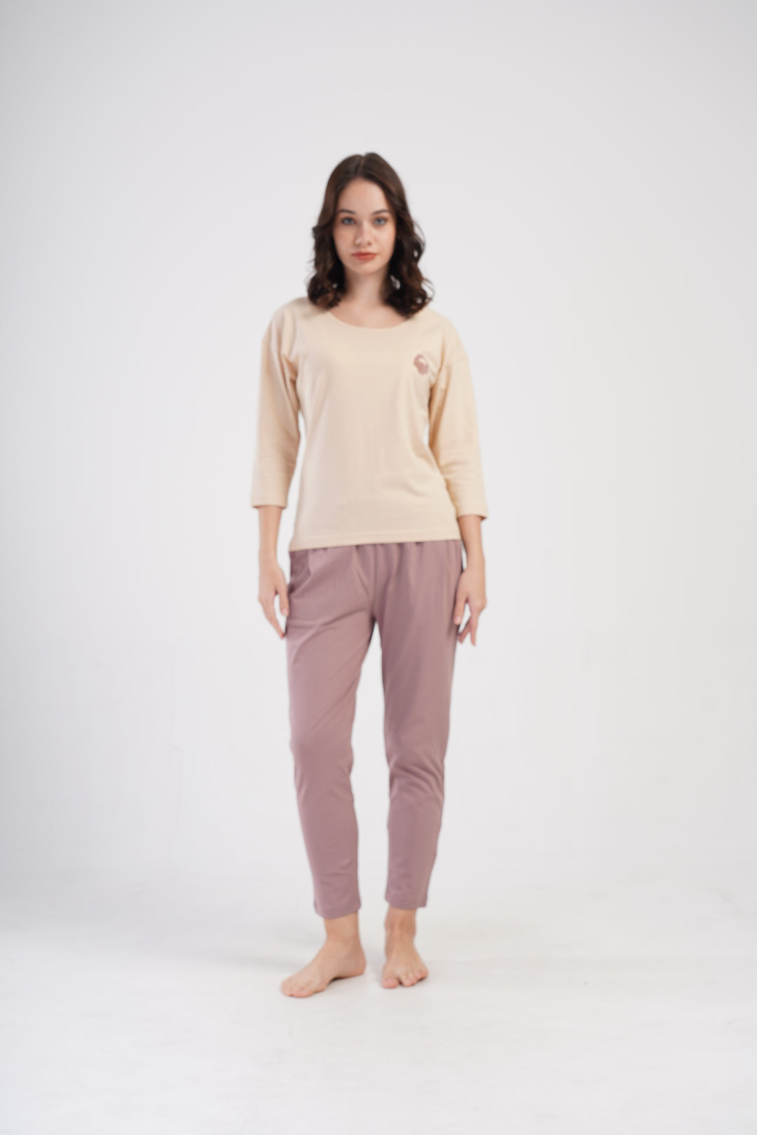 Piżama Damska Vienetta Simpliciti, Beżowy, r. S-XL