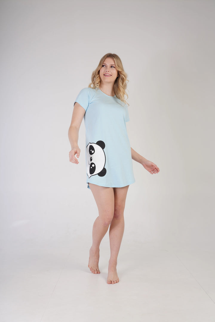 Koszula Nocna Vienetta Funky Panda Blue, niebieska, r. M-XXL image 2