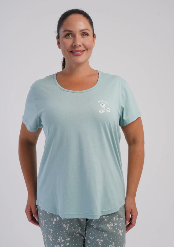 Piżama Damska Vienetta Floral Breeze, Zielony, r. 1XL-4XL