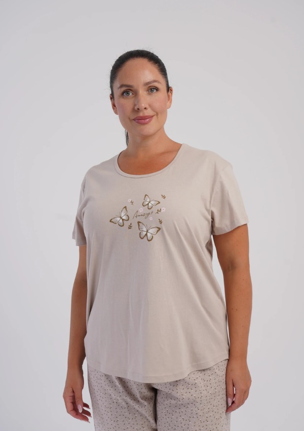 Piżama Damska Vienetta Blush Comfort, Beżowy, r. 1XL-4XL