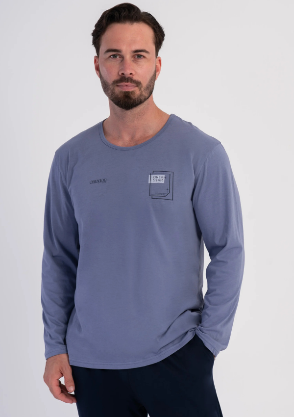 Piżama Męska Vienetta Blue Navy, Niebieski, r. S-XL