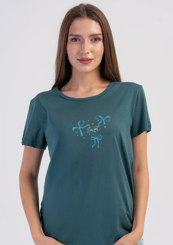 Piżama Damska Vienetta Deep Teal, Turkusowy, r. M-XXL