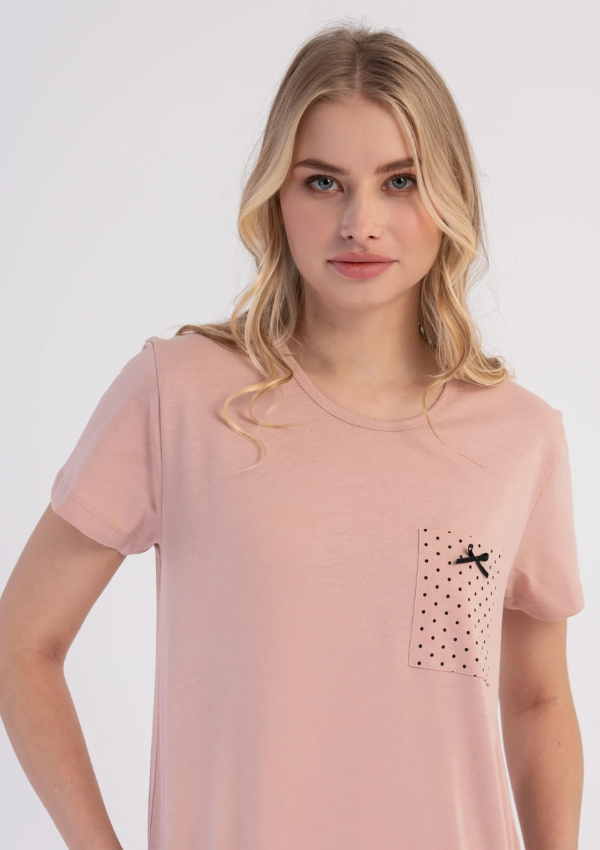 Koszula Nocna Vienetta Pink Pocket, Różowy, r. M-XXL